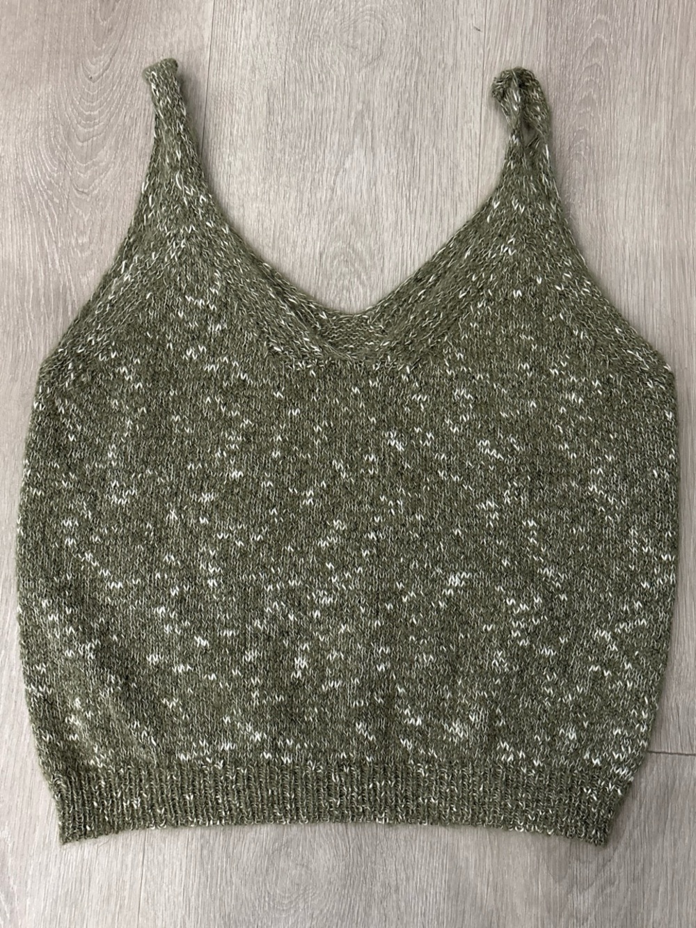 Green knit tank top